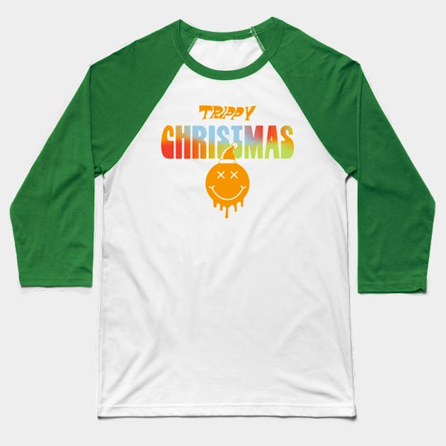 TRIPPY CHRISTMAS Baseball T-Shirt by gnomeapple